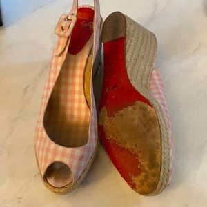 Christian Louboutin gingham wedges